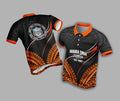 Araura Enua Tokoroa Polo – Ember Black (Orange Collar)
