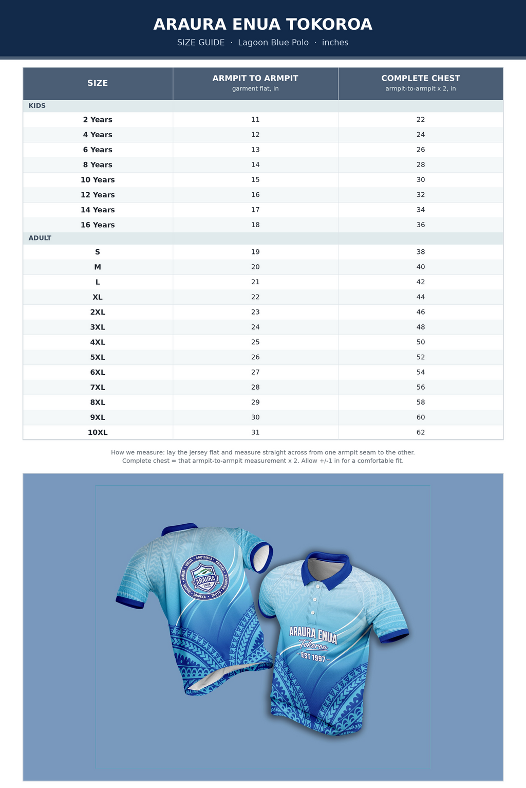 Araura Enua Tokoroa Polo – Lagoon Blue (Royal Blue Collar)